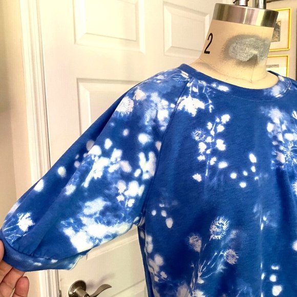 SONOMA Goods for Life BLUE tie dye Soft Cotton stretch Tunic Sweatshirt *MEDIUM* - Picture 4 of 7